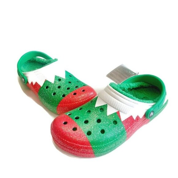 Crocs Classic Lined Holiday Slip On Clog Shoes Mens 10 Womens 12 Sandals - Picture 4 of 8